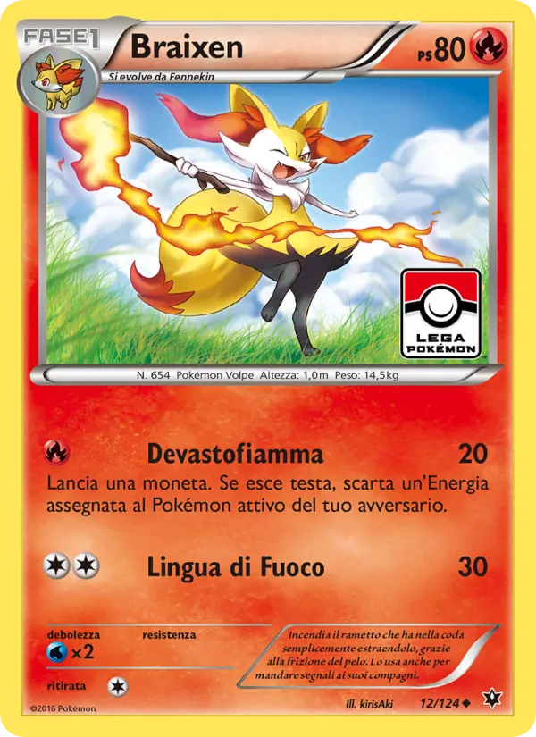 Carta Braixen dell'espansione Destini Incrociati, numero 12/124