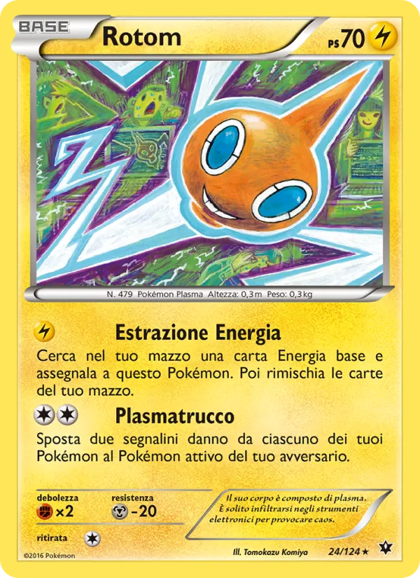Carta Rotom dell'espansione Destini Incrociati, numero 24/124