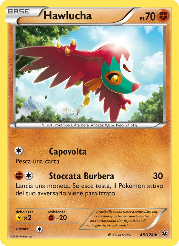Carta Hawlucha dell'espansione Destini Incrociati, numero 48/124