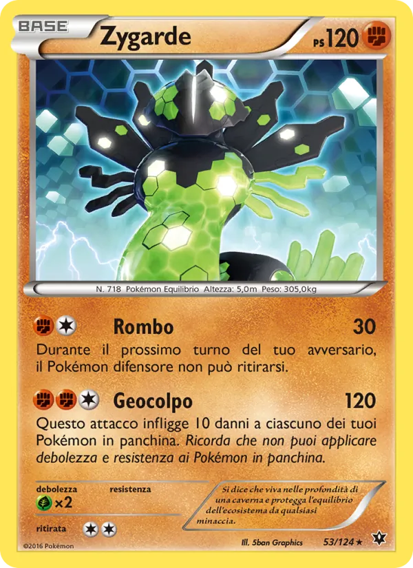 Carta Zygarde dell'espansione Destini Incrociati, numero 53/124