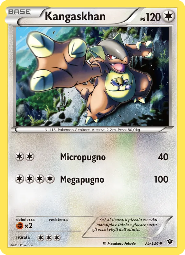 Carta Kangaskhan dell'espansione Destini Incrociati, numero 75/124