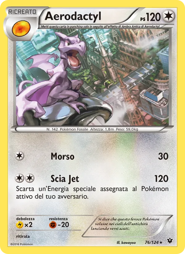 Carta Aerodactyl dell'espansione Destini Incrociati, numero 76/124