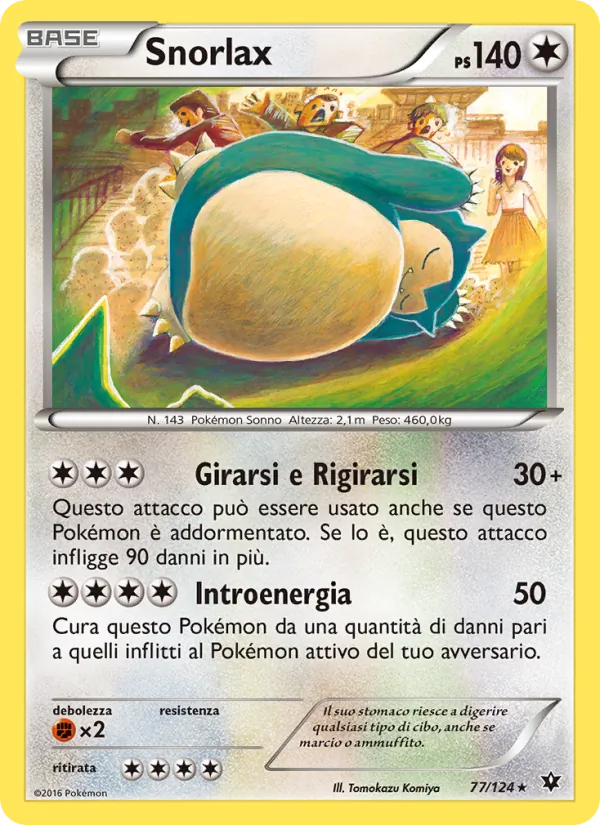 Carta Snorlax dell'espansione Destini Incrociati, numero 77/124