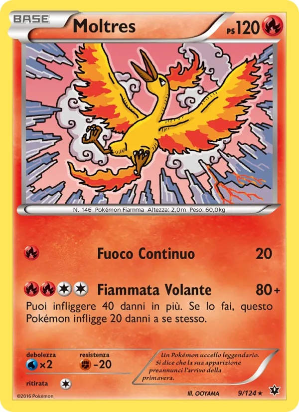 Carta Moltres dell'espansione Destini Incrociati, numero 9/124