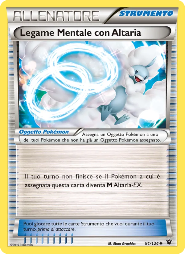 Carta Legame Mentale con Altaria dell'espansione Destini Incrociati, numero 91/124