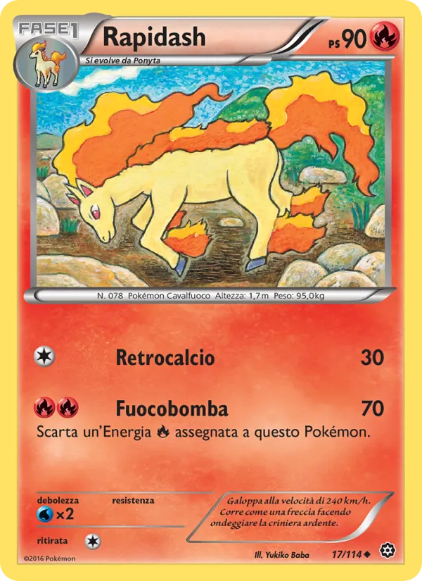 Carta Rapidash dell'espansione Vapori Accesi, numero 17/114