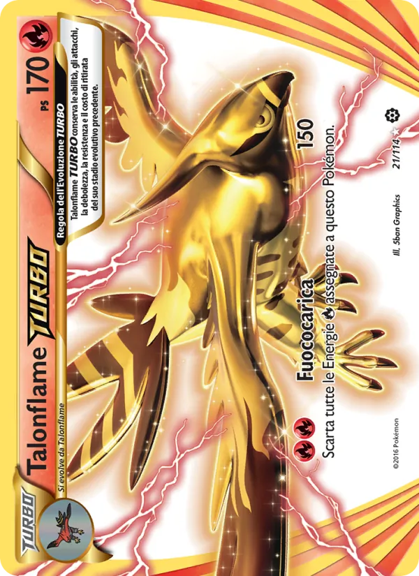 Carta Talonflame TURBO dell'espansione Vapori Accesi, numero 21/114