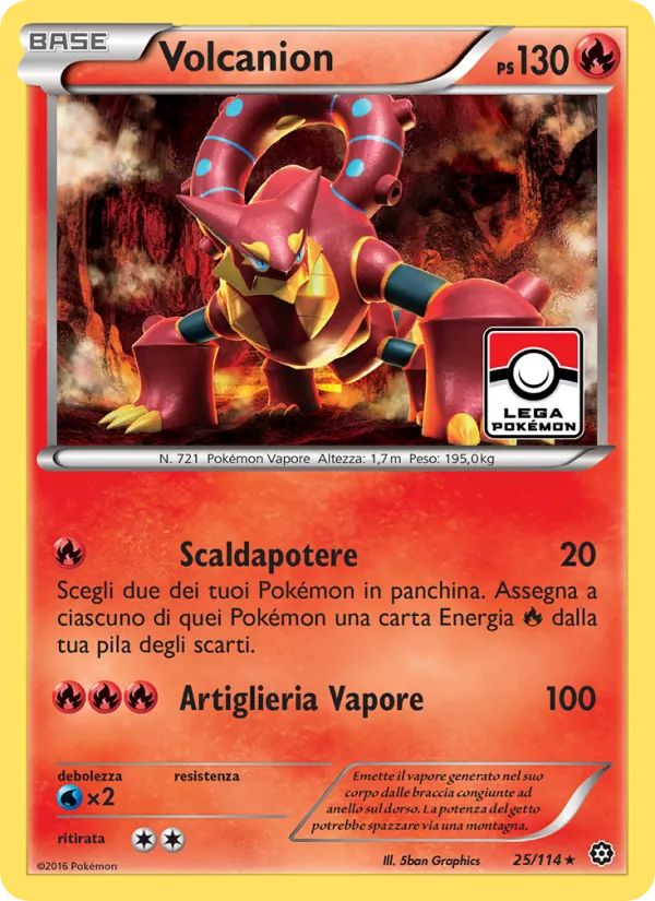 Carta Volcanion dell'espansione Vapori Accesi, numero 25/114