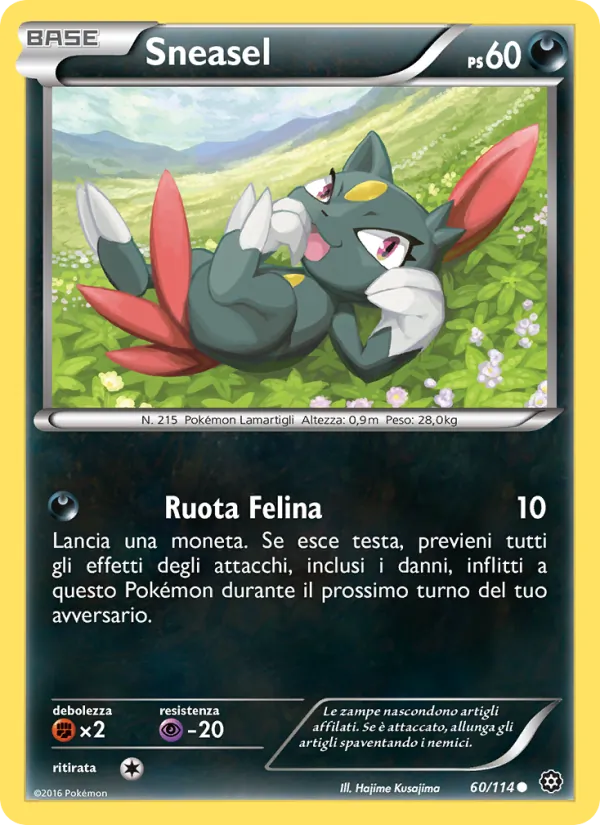 Carta Sneasel dell'espansione Vapori Accesi, numero 60/114