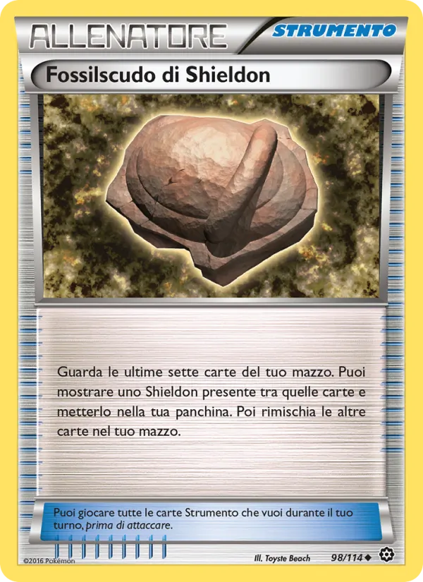 Carta Fossilscudo di Shieldon dell'espansione Vapori Accesi, numero 98/114