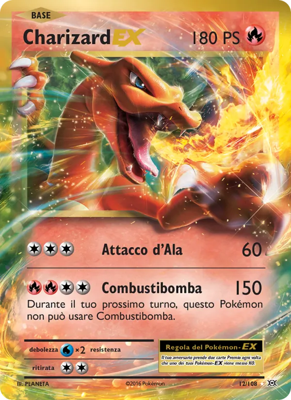 Carta Charizard EX dell'espansione Evoluzioni, numero 12/108