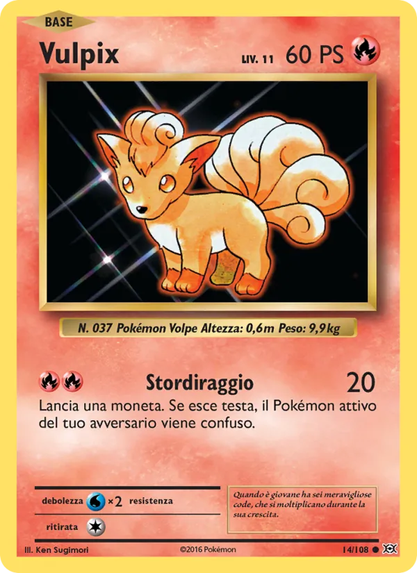 Carta Vulpix dell'espansione Evoluzioni, numero 14/108