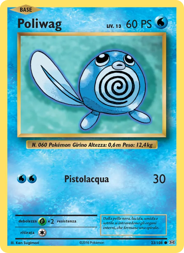 Carta Poliwag dell'espansione Evoluzioni, numero 23/108