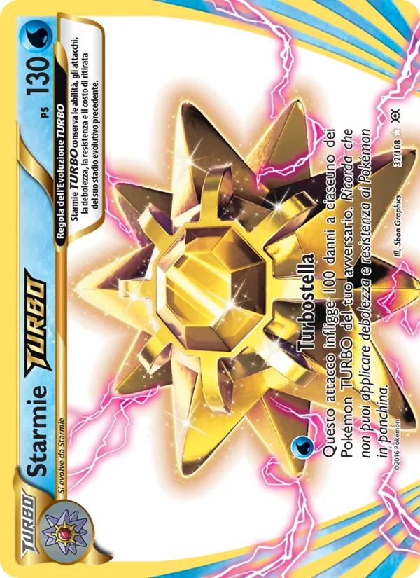 Carta Starmie TURBO dell'espansione Evoluzioni, numero 32/108