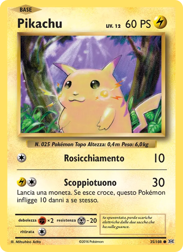 Carta Pikachu dell'espansione Evoluzioni, numero 35/108