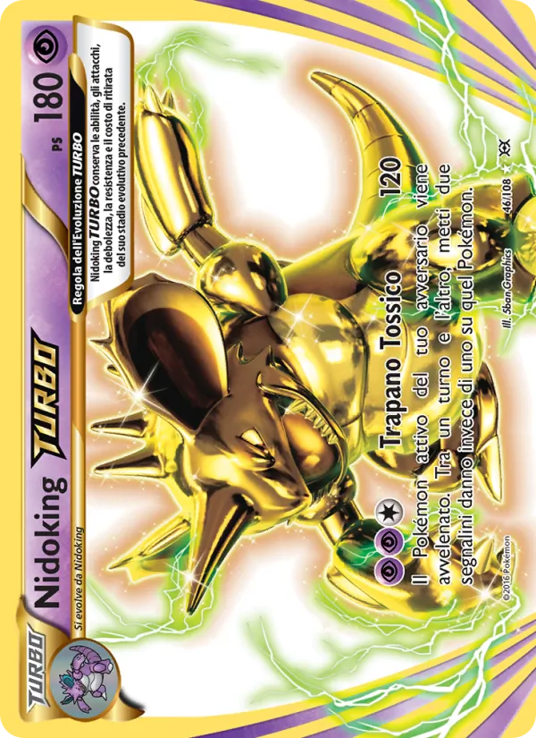 Carta Nidoking TURBO dell'espansione Evoluzioni, numero 46/108