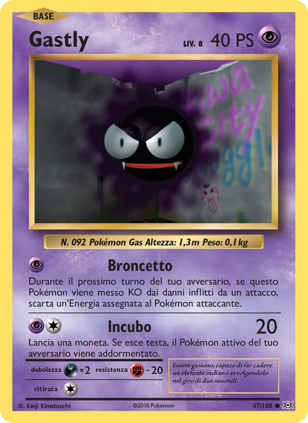 Carta Gastly dell'espansione Evoluzioni, numero 47/108