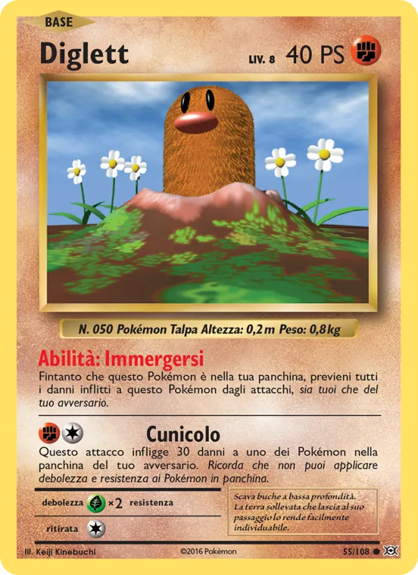 Carta Diglett dell'espansione Evoluzioni, numero 55/108