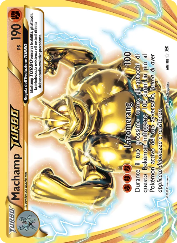 Carta Machamp TURBO dell'espansione Evoluzioni, numero 60/108
