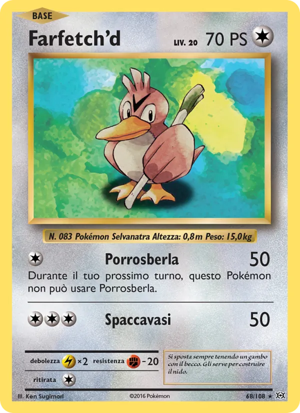 Carta Farfetch'd dell'espansione Evoluzioni, numero 68/108