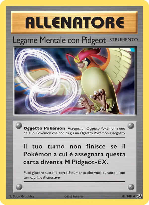 Carta Legame Mentale con Pidgeot dell'espansione Evoluzioni, numero 81/108