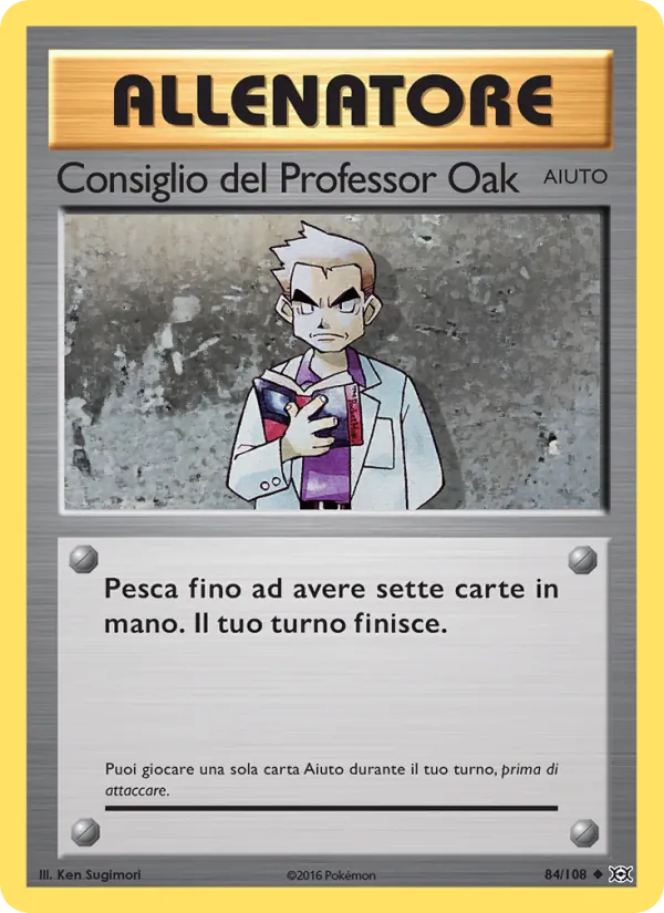 Carta Consiglio del Professor Oak dell'espansione Evoluzioni, numero 84/108