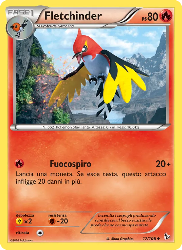 Carta Fletchinder dell'espansione Fuoco Infernale, numero 17/106