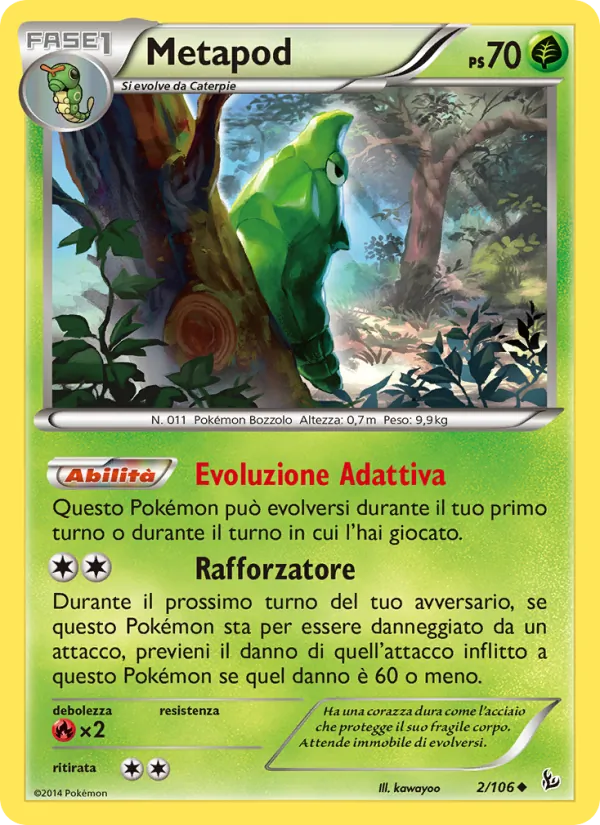 Carta Metapod dell'espansione Fuoco Infernale, numero 2/106