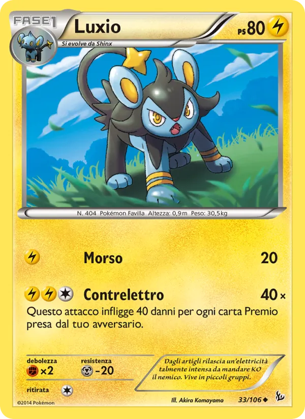 Carta Luxio dell'espansione Fuoco Infernale, numero 33/106