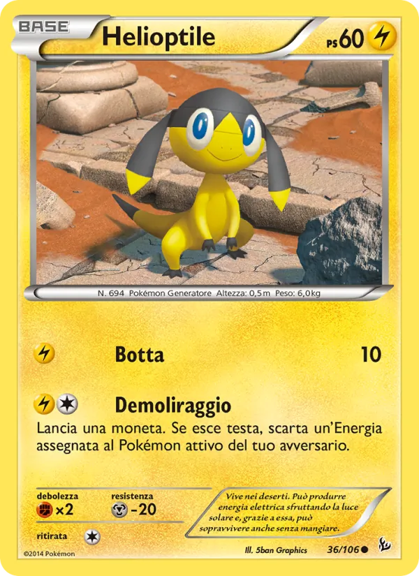 Carta Helioptile dell'espansione Fuoco Infernale, numero 36/106