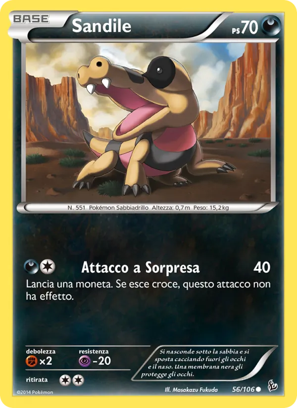 Carta Sandile dell'espansione Fuoco Infernale, numero 56/106