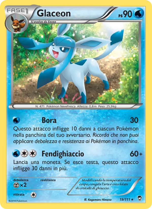 Carta Glaceon dell'espansione Colpi Furiosi, numero 19/111
