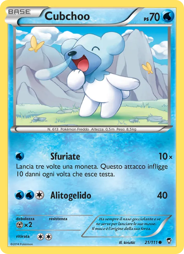Carta Cubchoo dell'espansione Colpi Furiosi, numero 21/111