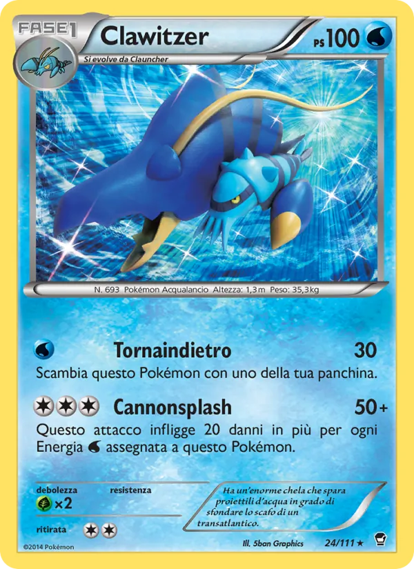 Carta Clawitzer dell'espansione Colpi Furiosi, numero 24/111