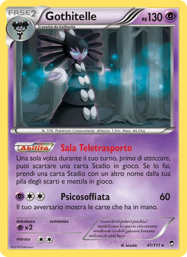 Carta Gothitelle dell'espansione Colpi Furiosi, numero 41/111