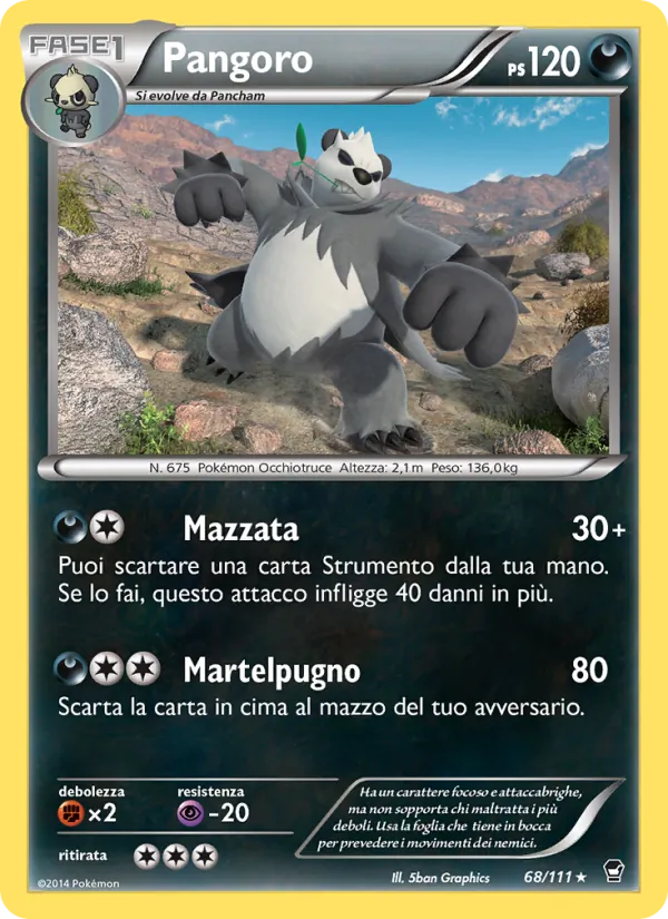 Carta Pangoro dell'espansione Colpi Furiosi, numero 68/111
