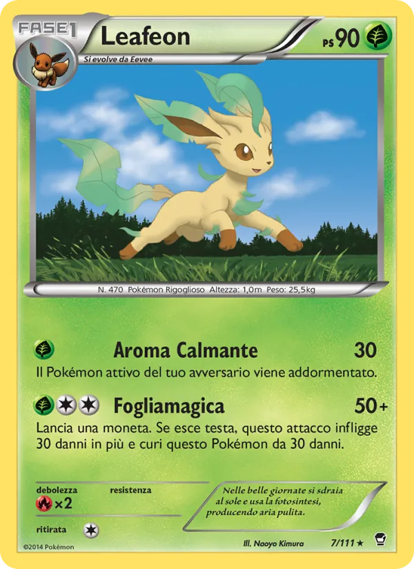 Carta Leafeon dell'espansione Colpi Furiosi, numero 7/111