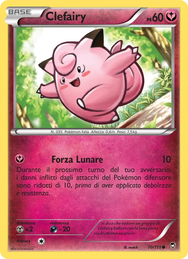 Carta Clefairy dell'espansione Colpi Furiosi, numero 70/111