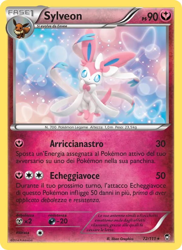 Carta Sylveon dell'espansione Colpi Furiosi, numero 72/111