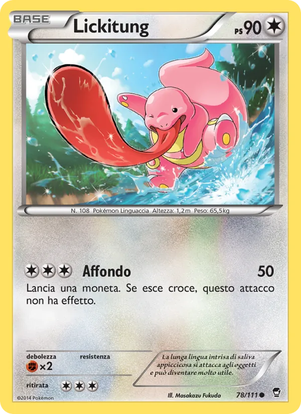 Carta Lickitung dell'espansione Colpi Furiosi, numero 78/111