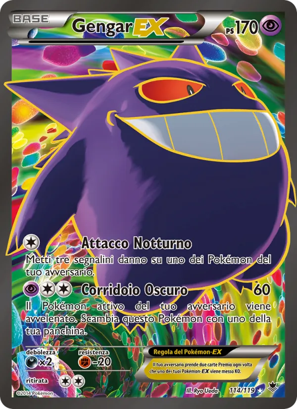 Carta Gengar EX dell'espansione Forze Spettrali, numero 114/119