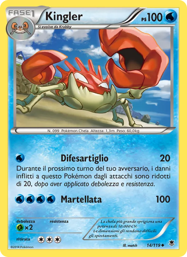 Carta Kingler dell'espansione Forze Spettrali, numero 14/119
