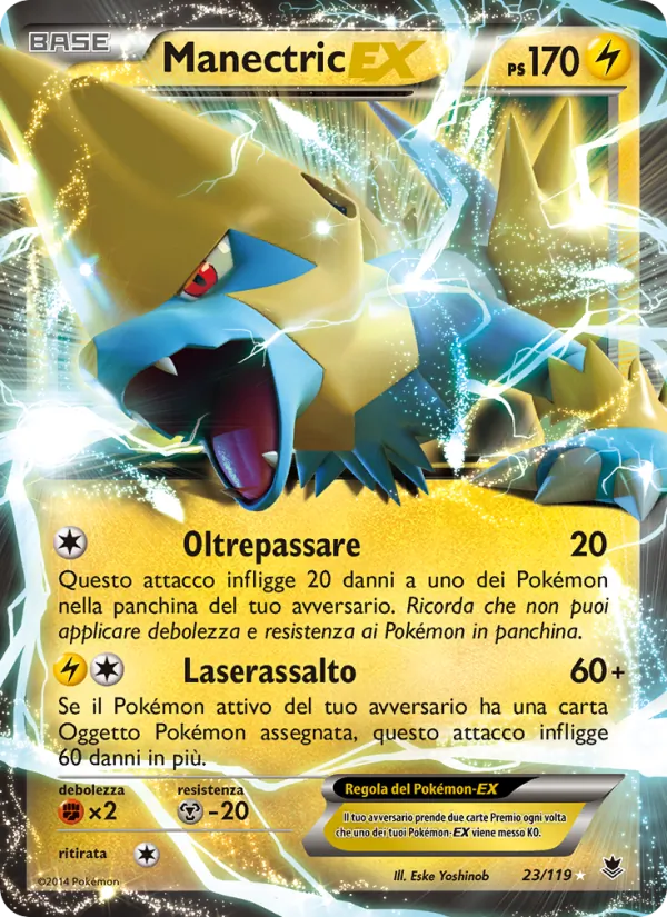 Carta Manectric EX dell'espansione Forze Spettrali, numero 23/119
