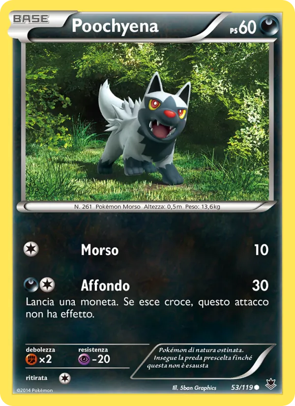 Carta Poochyena dell'espansione Forze Spettrali, numero 53/119