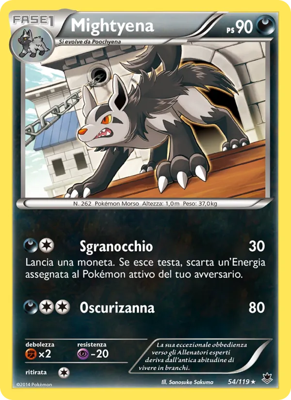 Carta Mightyena dell'espansione Forze Spettrali, numero 54/119