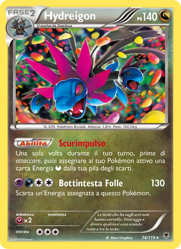Carta Hydreigon dell'espansione Forze Spettrali, numero 74/119