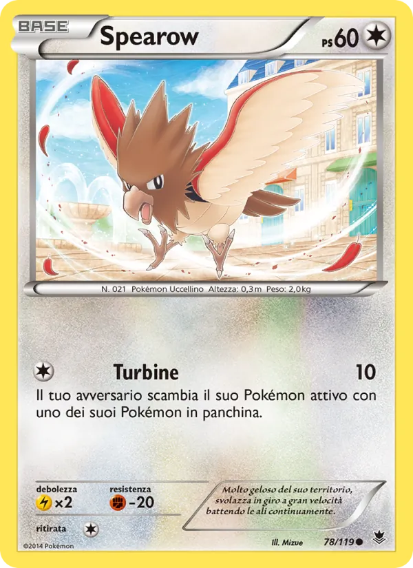 Carta Spearow dell'espansione Forze Spettrali, numero 78/119