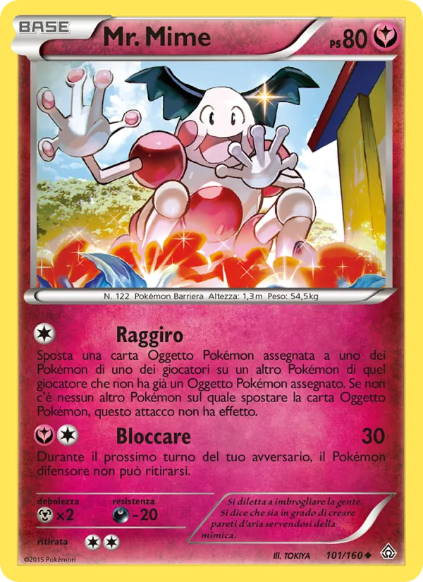 Carta Mr. Mime dell'espansione Scontro Primordiale, numero 101/160