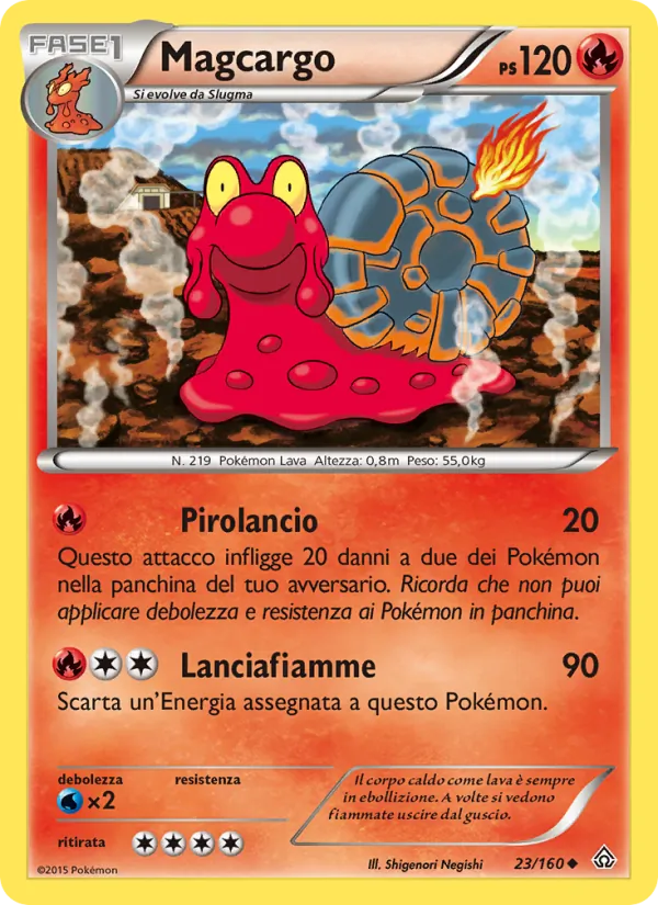 Carta Magcargo dell'espansione Scontro Primordiale, numero 23/160
