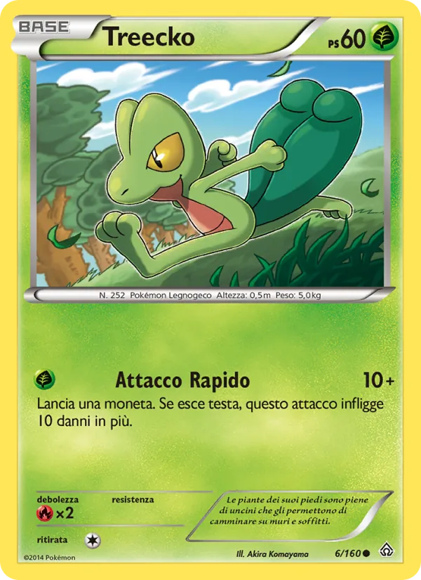 Carta Treecko dell'espansione Scontro Primordiale, numero 6/160
